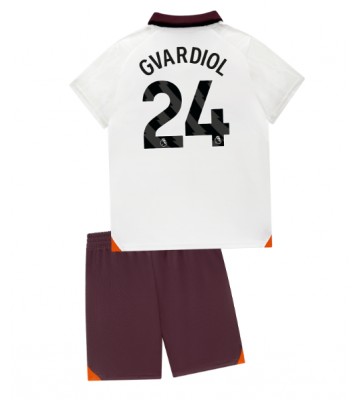 Manchester City Josko Gvardiol #24 Replika Babytøj Udebanesæt Børn 2023-24 Kortærmet (+ Korte bukser)